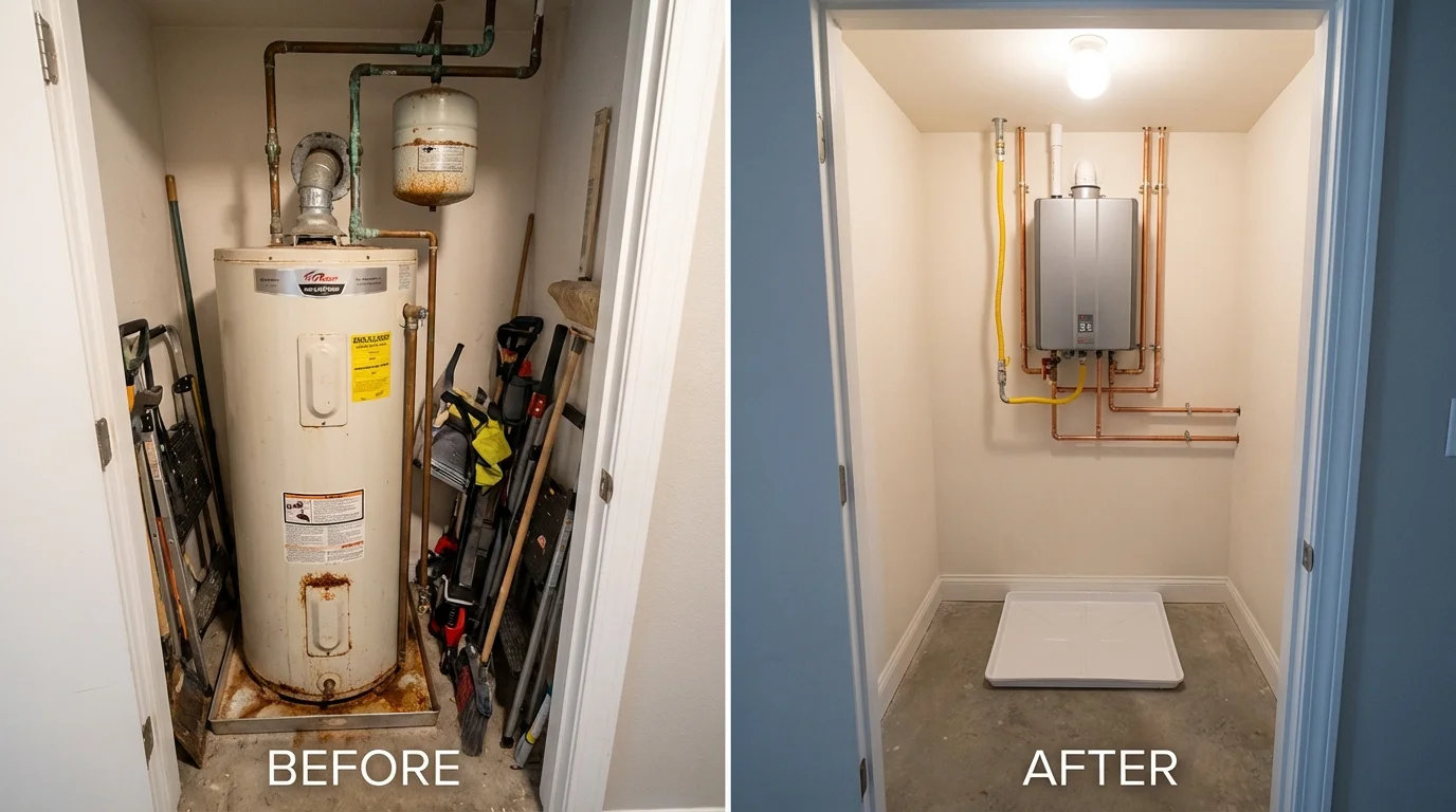 Tank water heater versus wall-mounted tankless unit comparison for Union, NJ homeowners